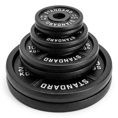 Steel Weight Plates Set Built for Olympic Barbells, 85 Pound Total, Premium Coating, 2 Inch Center Hole