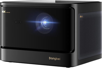 DBOX02 Laser Projector 4K GTV, 2450 ISO Lumens, Netflix Officially Licensed, Blu-Ray 3D, Home Theater Projector with Wifi and Bluetooth, HDR10+, 200-Inch Picture, 2X12W DTS:, Dolby Audio