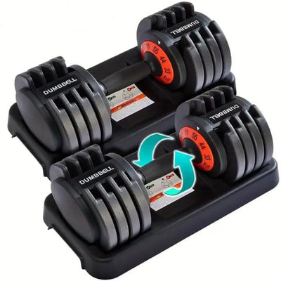 Adjustable Dumbbells 55LBS Dumbbell Set with Tray for Fitness,1-Sec Adjustable Weights Dumbbells Set,With Anti-Slip Texture Handle, Weight Set for Home Gym Suit Both Men and Women