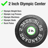 Steel Weight Plates 85LB Set - 2 Inch Center Premium Coating 2X 25Lb, 10Lb, 5Lb, and 2.5Lb for Weight Lifting Barbells
