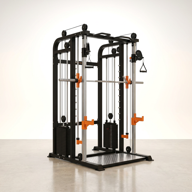 Smith Machine Cable Crossover Built for Full-Body Training, Multifunction Design, Durable Metal Construction — Studio Shot