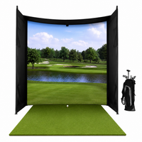 Golf Simulator Enclosure Kit Built for Home Practice, Premium Impact Screen, Black Surrounds, DIY Frame