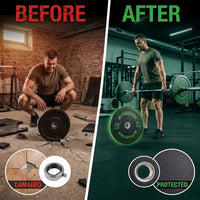 2-Inch Bumper Plate Olympic Weight Plate High Bounce Bumper Weight Plate with Steel Insert Strength Training Weight Lifting Plate — Before & After