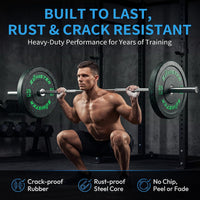 2-Inch Bumper Plate Olympic Weight Plate High Bounce Bumper Weight Plate with Steel Insert Strength Training Weight Lifting Plate