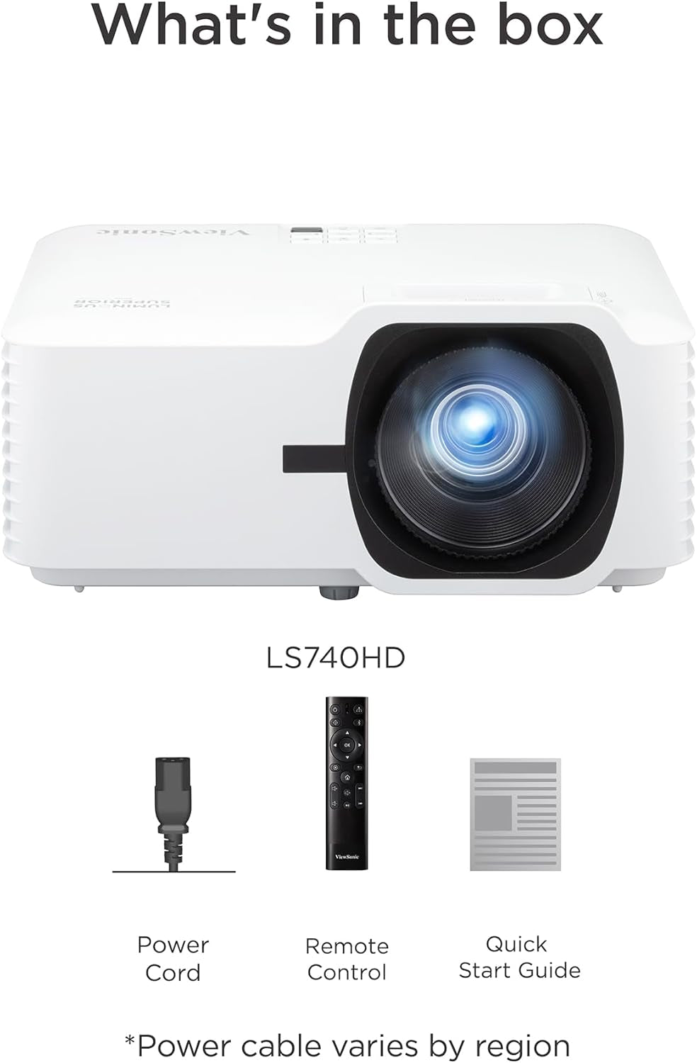 Viewsonic LS740HD 5500 Lumens 1080P Laser Projector, High Brightness for Auditoriums, 1.3X Optical Zoom, H/V Keystone, and 360-Degree Projection for Flexible Setup, HDR Support, and HDMI Inputs