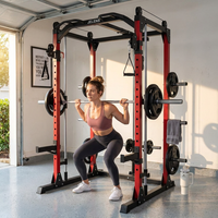 Smith Machine for Home Gym,2000Lbs Multi-Function Power Cage with Cable Crossover System, Squat Rack with Smith Bar and More Attachment — Lifestyle