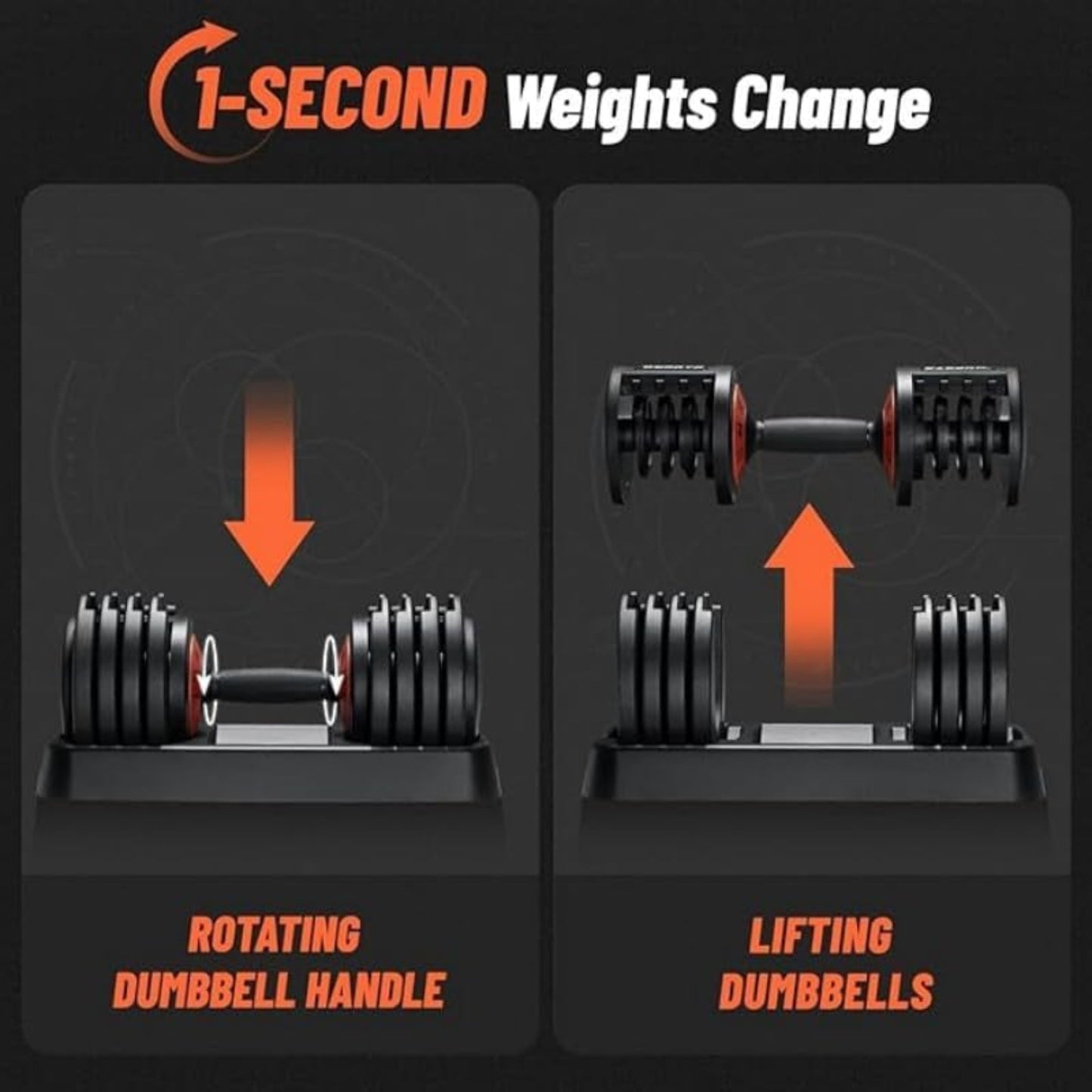 Adjustable Dumbbells 55LBS Dumbbell Set with Tray for Fitness,1-Sec Adjustable Weights Dumbbells Set,With Anti-Slip Texture Handle, Weight Set for Home Gym Suit Both Men and Women