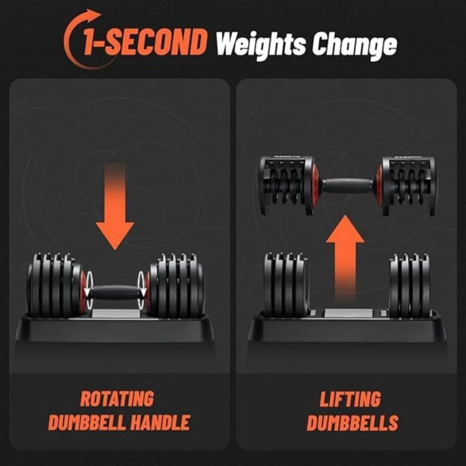 Adjustable Dumbbells 55LBS Dumbbell Set with Tray for Fitness,1-Sec Adjustable Weights Dumbbells Set,With Anti-Slip Texture Handle, Weight Set for Home Gym Suit Both Men and Women