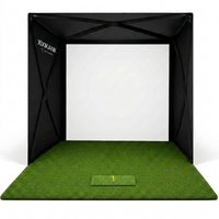 5-Minute Setup Golf Simulator Enclosure with HUB Frame, HD Impact Screen &amp; Golf Hitting Mat — Studio Shot