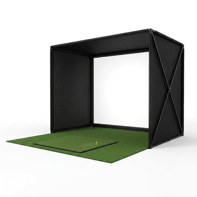 Golf Simulator Enclosure Built for Home Practice, 5-Minute Setup, HD Impact Screen, Complete Mat Set