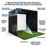 5-Minute Setup Golf Simulator Enclosure with HUB Frame, HD Impact Screen &amp; Golf Hitting Mat — How It Works