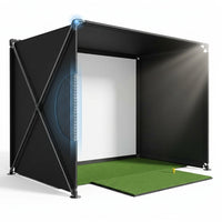 5-Minute Setup Golf Simulator Enclosure with HUB Frame, HD Impact Screen &amp; Golf Hitting Mat — How It Works