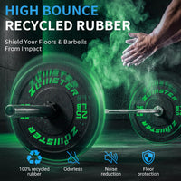 2-Inch Bumper Plate Olympic Weight Plate High Bounce Bumper Weight Plate with Steel Insert Strength Training Weight Lifting Plate