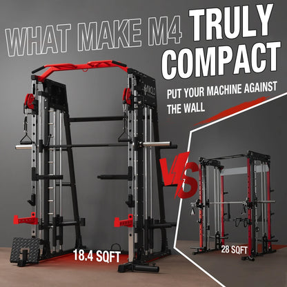 All-In-One Home Gym Power Rack with Smith Machine, Cable Crossover, and Weight Bench (2,200 Lb Capacity)