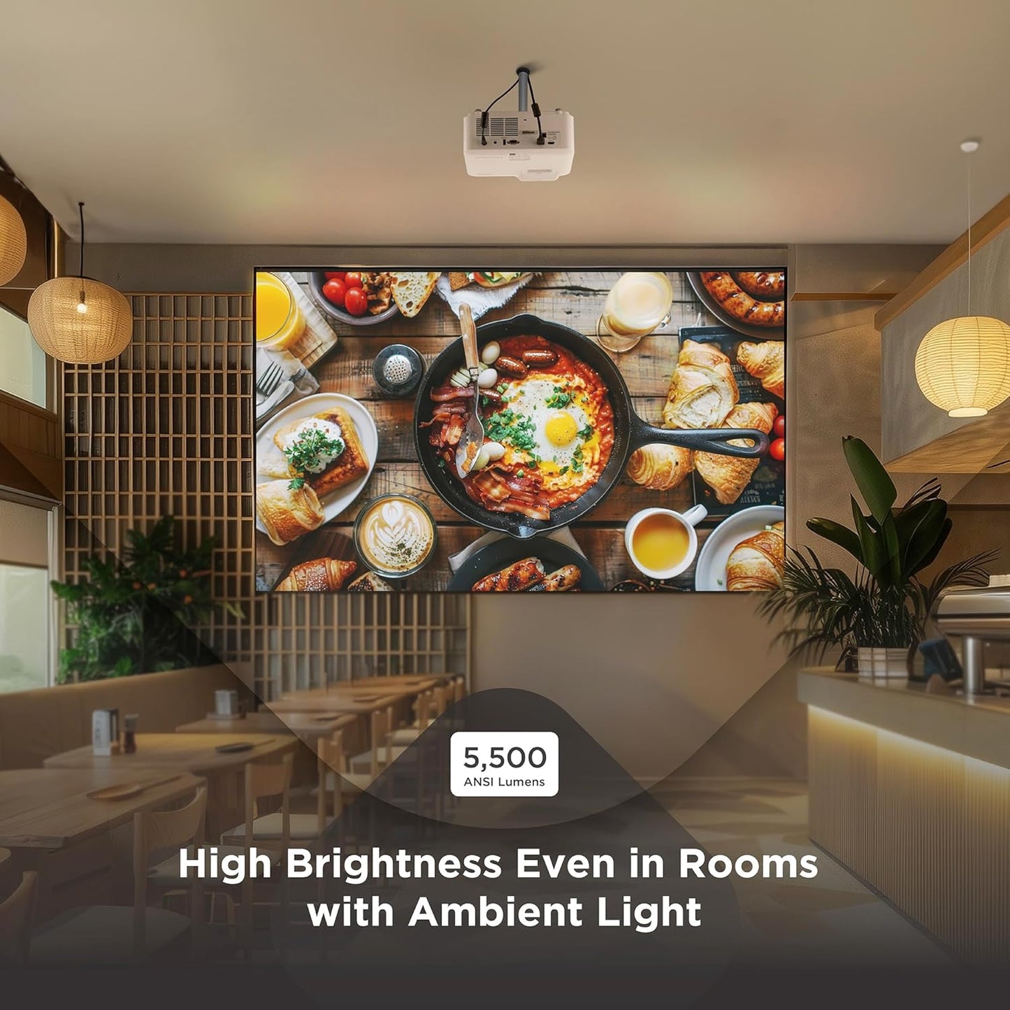 Viewsonic LS740HD 5500 Lumens 1080P Laser Projector, High Brightness for Auditoriums, 1.3X Optical Zoom, H/V Keystone, and 360-Degree Projection for Flexible Setup, HDR Support, and HDMI Inputs
