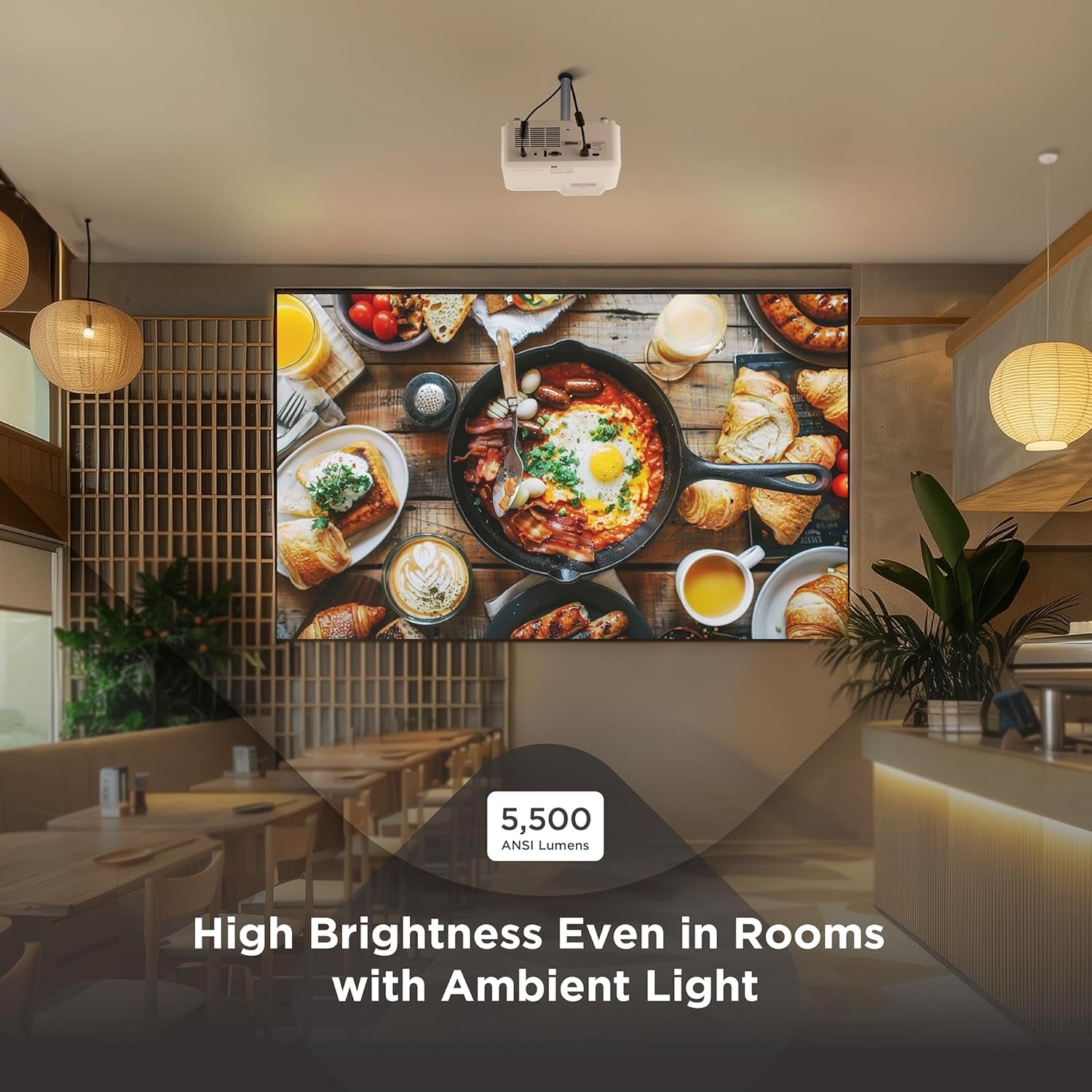 Viewsonic LS740HD 5500 Lumens 1080P Laser Projector, High Brightness for Auditoriums, 1.3X Optical Zoom, H/V Keystone, and 360-Degree Projection for Flexible Setup, HDR Support, and HDMI Inputs