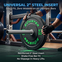 2-Inch Bumper Plate Olympic Weight Plate High Bounce Bumper Weight Plate with Steel Insert Strength Training Weight Lifting Plate