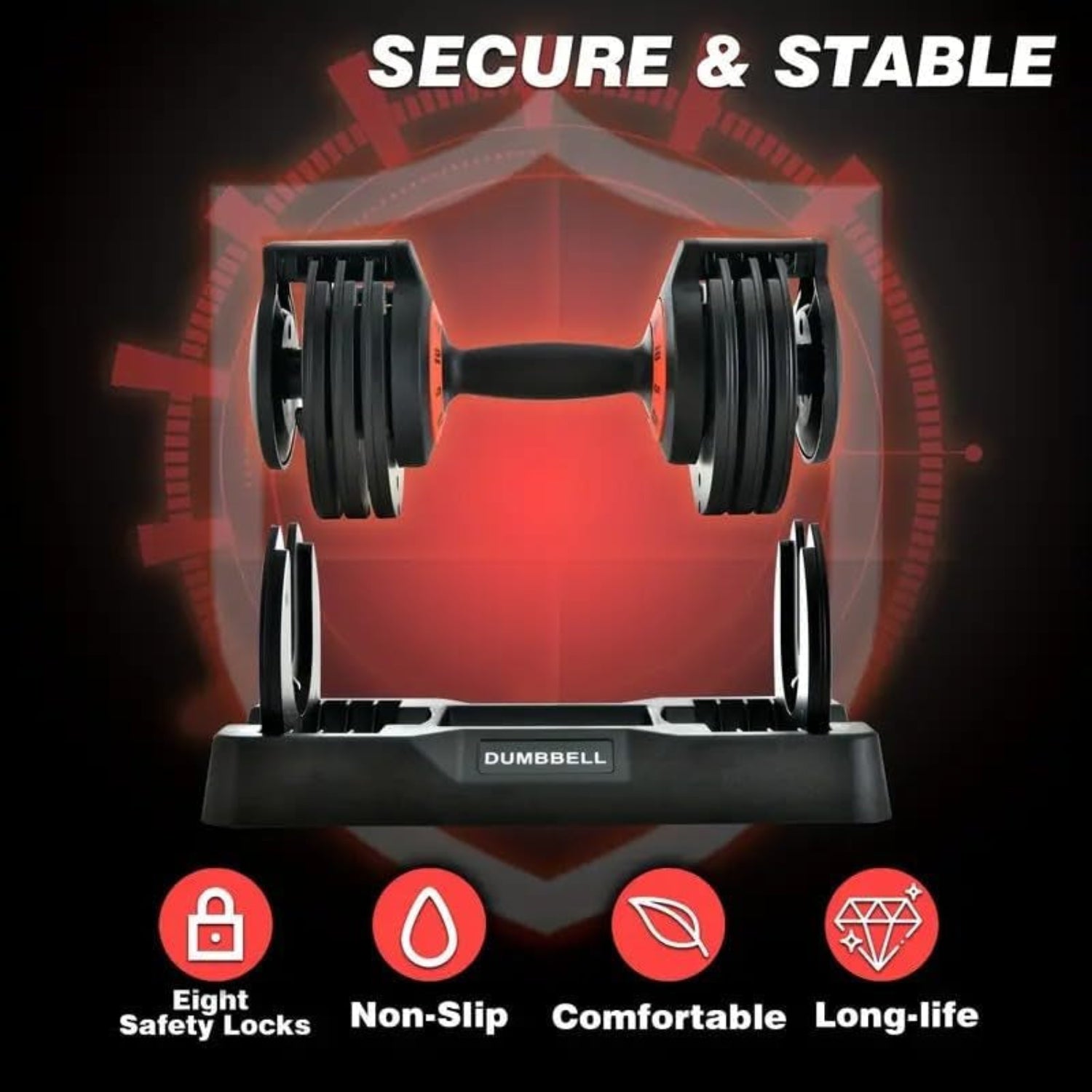 Adjustable Dumbbells 55LBS Dumbbell Set with Tray for Fitness,1-Sec Adjustable Weights Dumbbells Set,With Anti-Slip Texture Handle, Weight Set for Home Gym Suit Both Men and Women