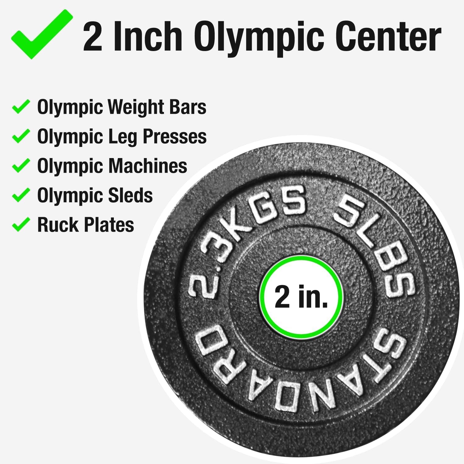 Steel Weight Plates 85LB Set - Olympic 2 Inch Center Premium Coating 2X 25Lb, 10Lb, 5Lb, and 2.5Lb for Olympic Weight Lifting Barbells