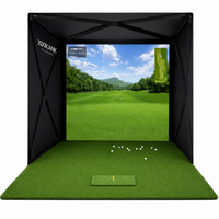 Golf Simulator Enclosure Built for Home Practice, 5-Minute Setup, HD Impact Screen, Complete Mat Set