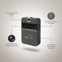 Golf Launch Monitor Built for Practice Anywhere, Dual Doppler Radar, Photometric Cameras, GOLFTEC Training — infographic
