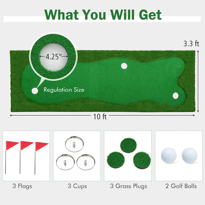 Golf Putting Green with Realistic Artificial Grass Turf