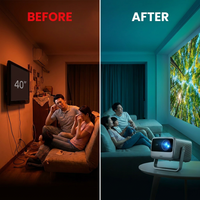 JMGO N1S 4K Portable Projector with RGB Triple Laser Optics, Google TV &amp; Intelligent Auto Adjustment — Before & After