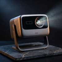 JMGO N1S 4K Portable Projector with RGB Triple Laser Optics, Google TV &amp; Intelligent Auto Adjustment — Studio Shot