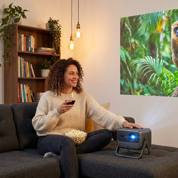 4K Portable Projector Built to Deliver Theater Quality, RGB Triple Laser Optics, Google TV, Auto Focus