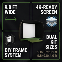 KHAMPA Golf Simulator Enclosure Kit with Premium Impact Screen, Black Surrounds &amp; DIY Frame System — Results & Stats