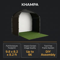 KHAMPA Golf Simulator Enclosure Kit with Premium Impact Screen, Black Surrounds &amp; DIY Frame System — Results & Stats