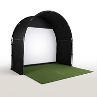 KHAMPA Golf Simulator Enclosure Kit with Premium Impact Screen, Black Surrounds &amp; DIY Frame System — Studio Shot