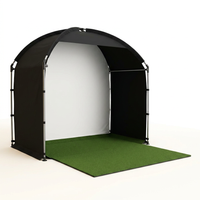 KHAMPA Golf Simulator Enclosure Kit with Premium Impact Screen, Black Surrounds &amp; DIY Frame System — Studio Shot