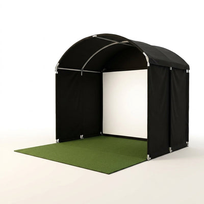Golf Simulator Enclosure Kit Built for Home Practice, Premium Impact Screen, Black Surrounds, DIY Frame