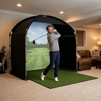 KHAMPA Golf Simulator Enclosure Kit with Premium Impact Screen, Black Surrounds &amp; DIY Frame System — Lifestyle