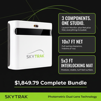 SkyTrak+ Portable Golf Sim Studio with SKYTRAK+ Launch Monitor, 10x7 Net &amp; Interlocking 5x3 Golf Hitting Mat — Results & Stats