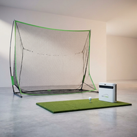 SkyTrak+ Portable Golf Sim Studio with SKYTRAK+ Launch Monitor, 10x7 Net &amp; Interlocking 5x3 Golf Hitting Mat — Studio Shot