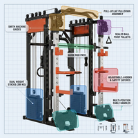Smith Machine Cable Crossover Built for Full-Body Training, Multifunction Design, Durable Metal Construction — How It Works