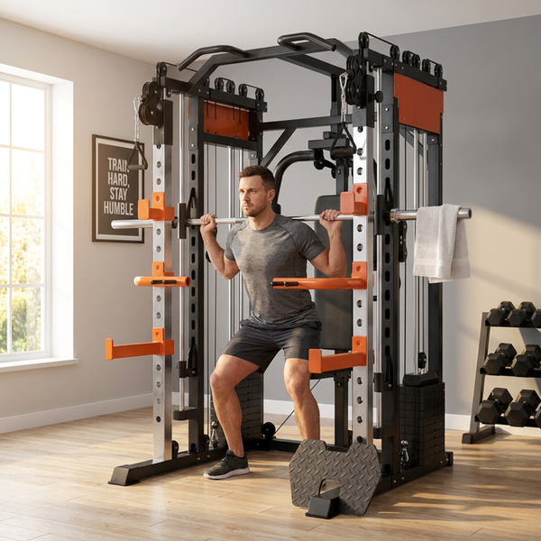 Smith Machine Cable Crossover Built for Full-Body Training, Multifunction Design, Durable Metal Construction