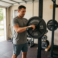 Steel Weight Plates 85LB Set - 2 Inch Center Premium Coating 2X 25Lb, 10Lb, 5Lb, and 2.5Lb for Weight Lifting Barbells — Lifestyle