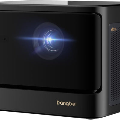 DBOX02 Laser Projector 4K GTV, 2450 ISO Lumens, Netflix Officially Licensed, Blu-Ray 3D, Home Theater Projector with Wifi and Bluetooth, HDR10+, 200-Inch Picture, 2X12W DTS:, Dolby Audio