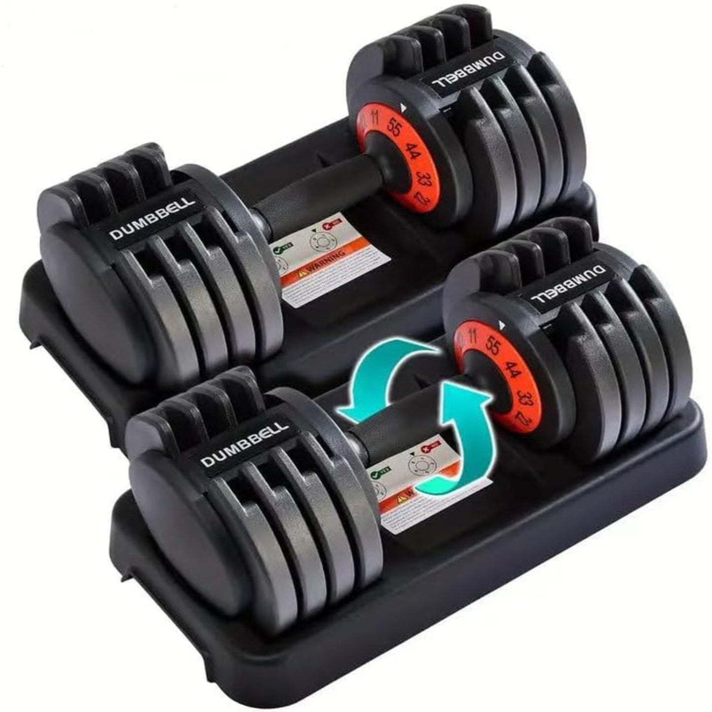 Adjustable Dumbbells 55LBS Dumbbell Set with Tray for Fitness,1-Sec Adjustable Weights Dumbbells Set,With Anti-Slip Texture Handle, Weight Set for Home Gym Suit Both Men and Women