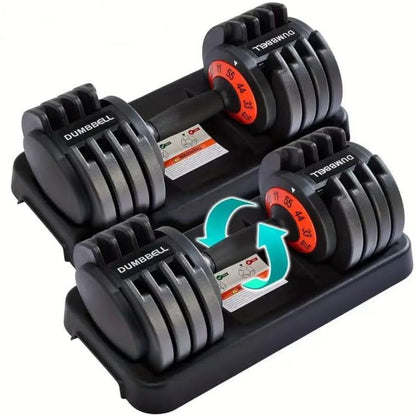 Adjustable Dumbbells 55LBS Dumbbell Set with Tray for Fitness,1-Sec Adjustable Weights Dumbbells Set,With Anti-Slip Texture Handle, Weight Set for Home Gym Suit Both Men and Women