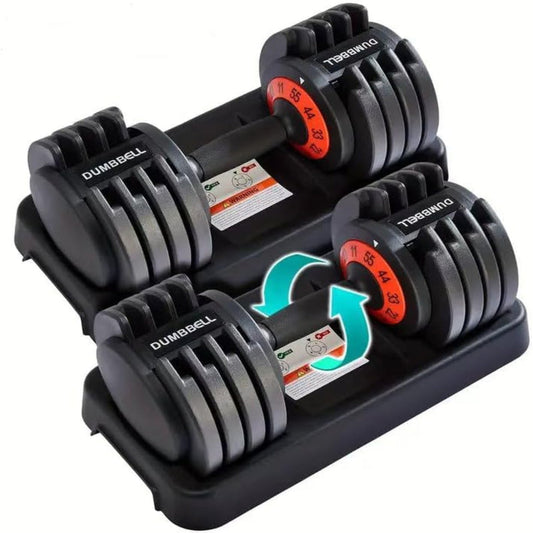 Adjustable Dumbbells 55LBS Dumbbell Set with Tray for Fitness,1-Sec Adjustable Weights Dumbbells Set,With Anti-Slip Texture Handle, Weight Set for Home Gym Suit Both Men and Women
